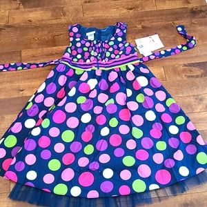 NWT Bonnie Jean girls dress with polka dots